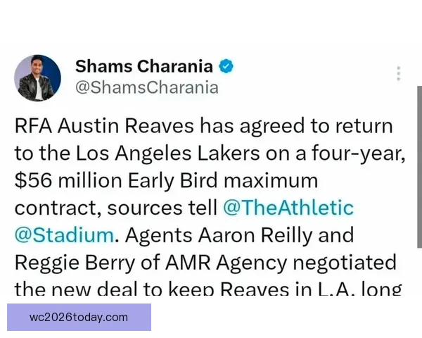 今夏多队争抢湖人里夫斯 有望获得2至3年顶薪合同